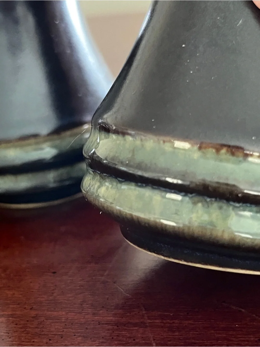 Vintage Denby Bokara / Kismet Blue Salt & Pepper Shaker Set Langley England